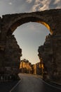 Side Turkey Ã¢â¬â January 23 2023: Ancient arched gate. Royalty Free Stock Photo